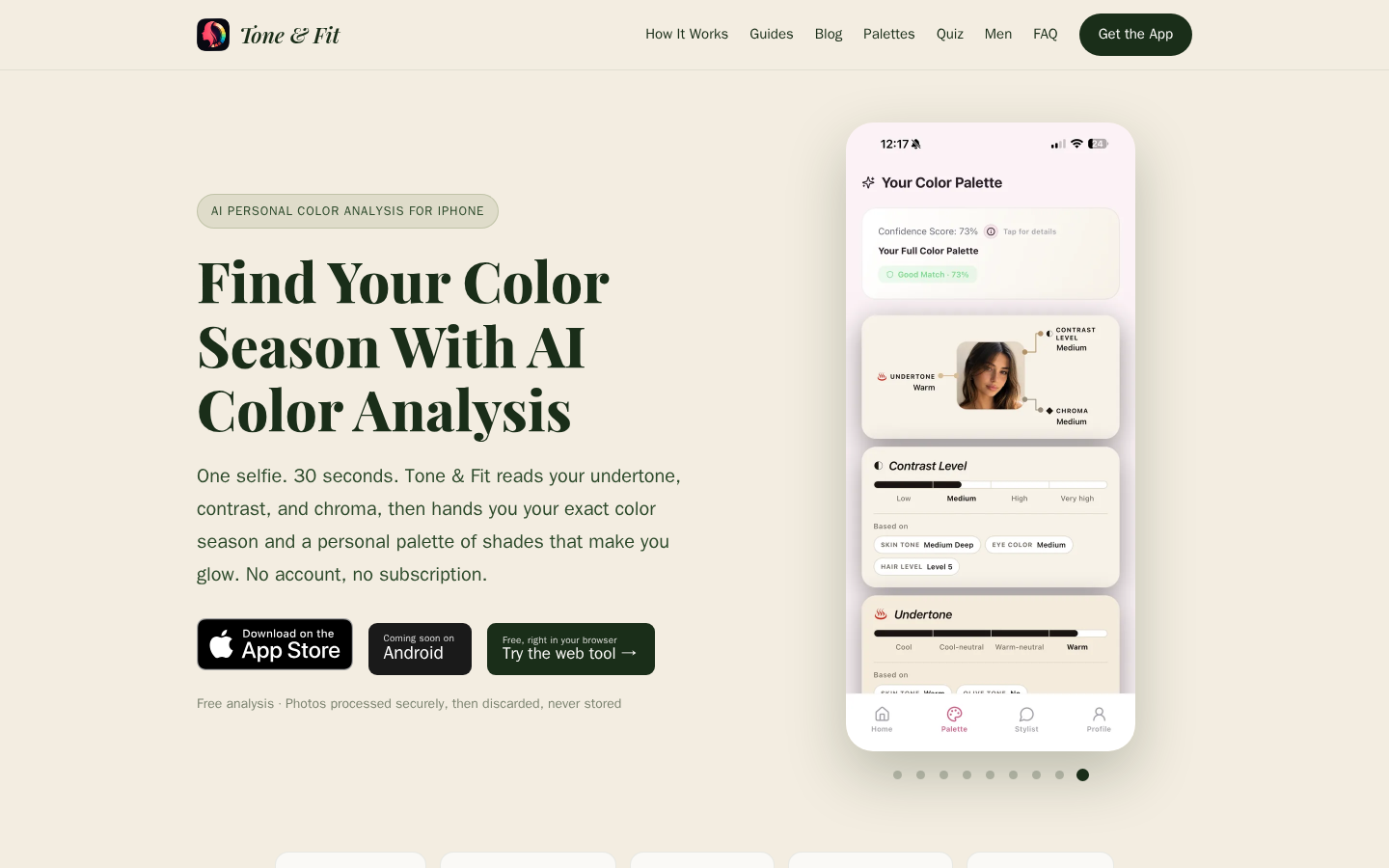 Tone & Fit product interface.