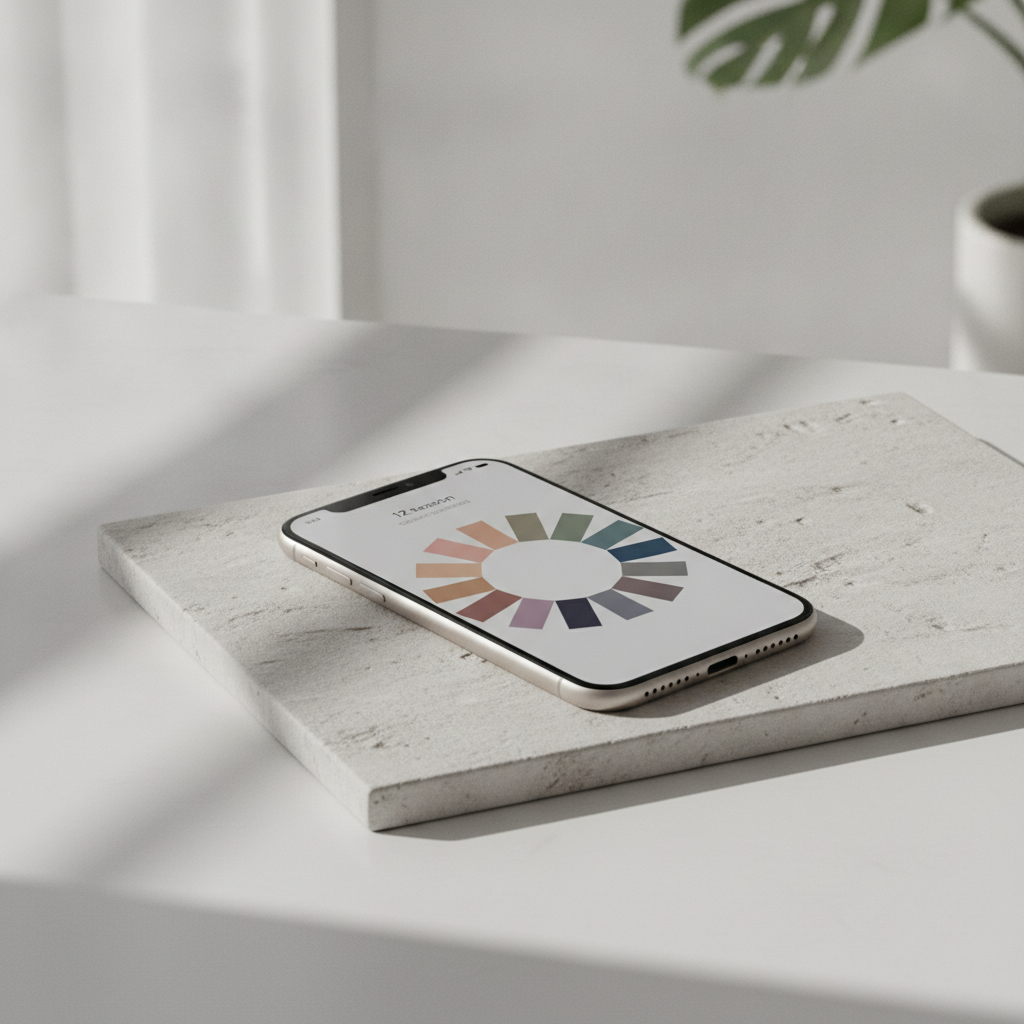 Tone & Fit app displaying seasonal color swatches